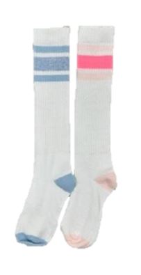 Memoi Neon Stripe Girls Knee Socks-MKF-7154