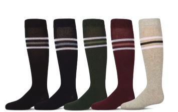 Memoi Girls Triple Stripe Knee Socks