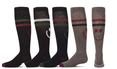 Memoi Smile Stripe Girls Knee Socks