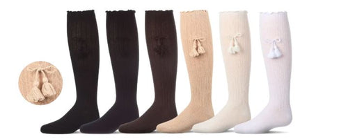 Memoi Girls Tassel Bow Knee Socks