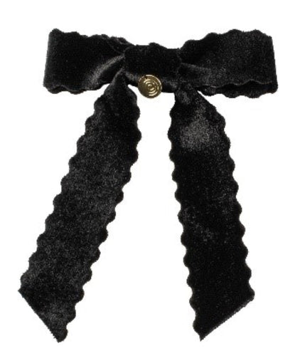 Cherie Scalloped Velvet Bow Clip-CP6758/25