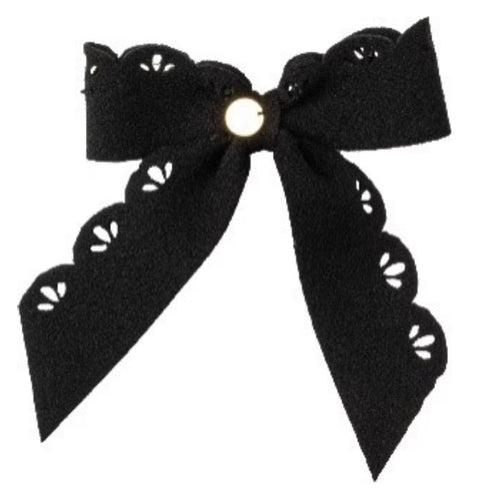 Cherie Scalloped Wool Bow Clip-CP6753/25