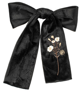 Cherie Embroidered Velvet Bow Clip-CP 6755/25