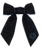Velvet Studded Medium Bow Clip