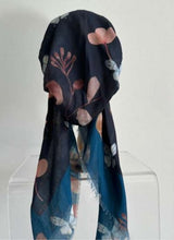 Load image into Gallery viewer, Atifa Black Butterfly Border Pretied Headscarf