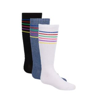 Zubii Girls Thin Colorful Striped Knee Socks