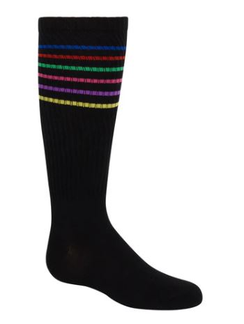 Zubii Girls Thin Colorful Striped Knee Socks