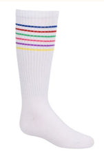 Load image into Gallery viewer, Zubii Girls Thin Colorful Striped Knee Socks