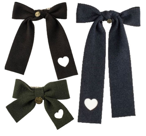 Cherie Felt Heart Cut Out Bow Clip-CP 6750/25