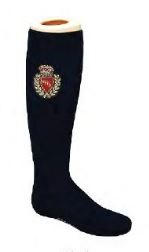 Memoi Embroidered Crest Girls Knee Socks