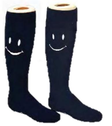 Memoi Smiley Embossed Girls Knee Socks