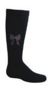 Zubii Plaid Bow Girls Knee Socks