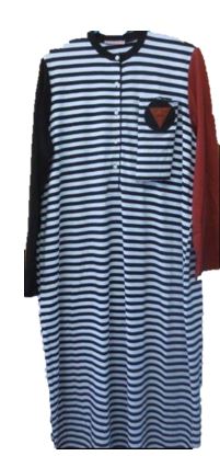 Premium Plei Ladies Striped Nightgown With Buttons