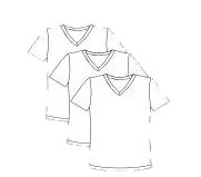 Memoi Boys V-Neck Short Sleeve T 3 Pack