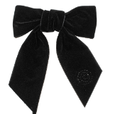Velvet Studded Medium Bow Clip
