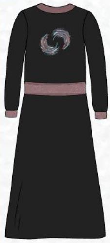 Cozy  Ladies Nightgown Black With Red or Green Strip on Sleeve & Buttons 4480/4460