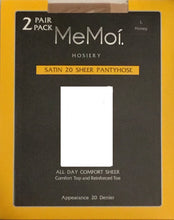 Load image into Gallery viewer, Memoi Satin 20 Sheer Panthose 2 Pair Pack-MS-650 - COZY HOSE