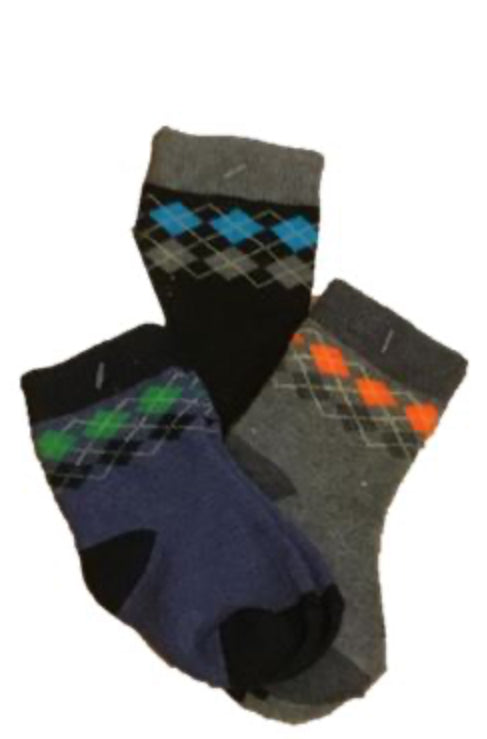 Trim Fit Two Row Diamond Boys Sock - COZY HOSE