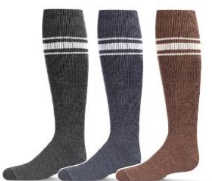 Memoi Girls Marled Ribbed Stripe Knee Sock