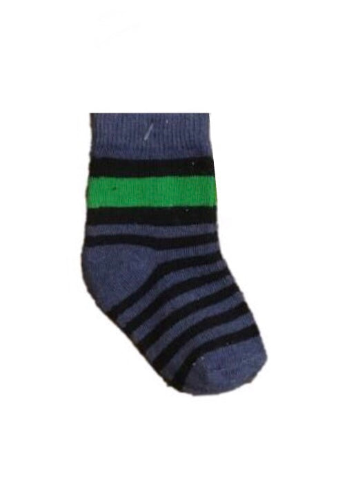 Trim Fit Green Stripe Boys Sock - COZY HOSE