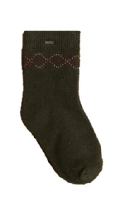 Trim Fit Dark Green Diamond Boys Sock - COZY HOSE