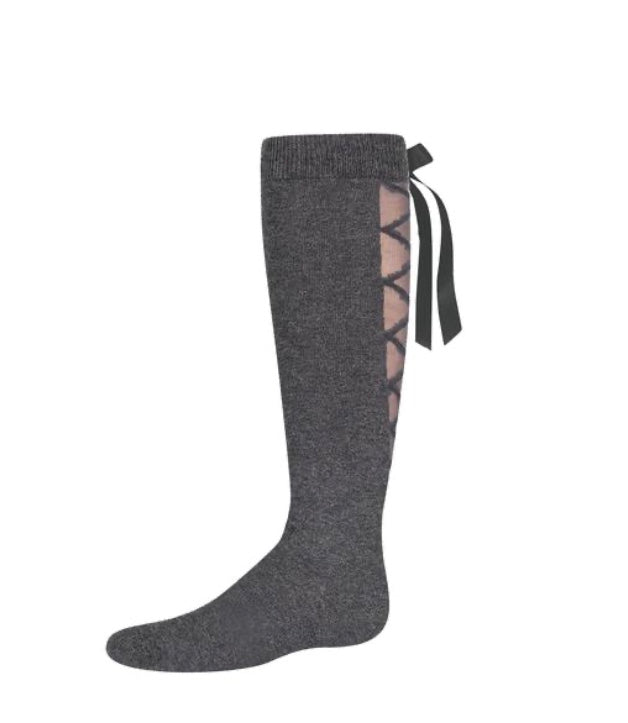 Jrp Lace Up Girls Knee Sock - COZY HOSE