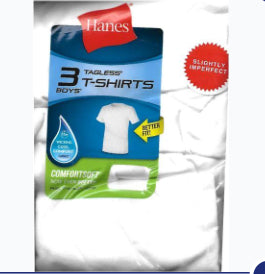 Hanes Boys T-Shirt 2 or 3 Pack- Regular/Slightly Imperfect - COZY HOSE