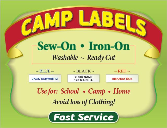 Name Tag Label Iron On - 2 Lines of Text - COZY HOSE
