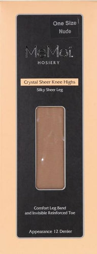 Memoi Womens Crystal Silky Sheer Knee Hi MS-709 - COZY HOSE