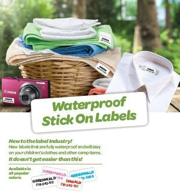 White Background Stick-On-Labels With Colored Lettering