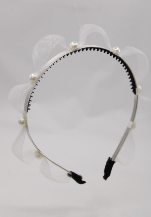 DaCee  Tulle With Pearls Headband